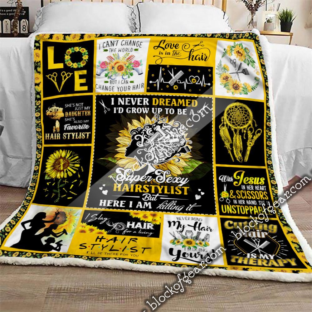 Hairstylist Love Is In The Hair Sherpa Fleece Blanket