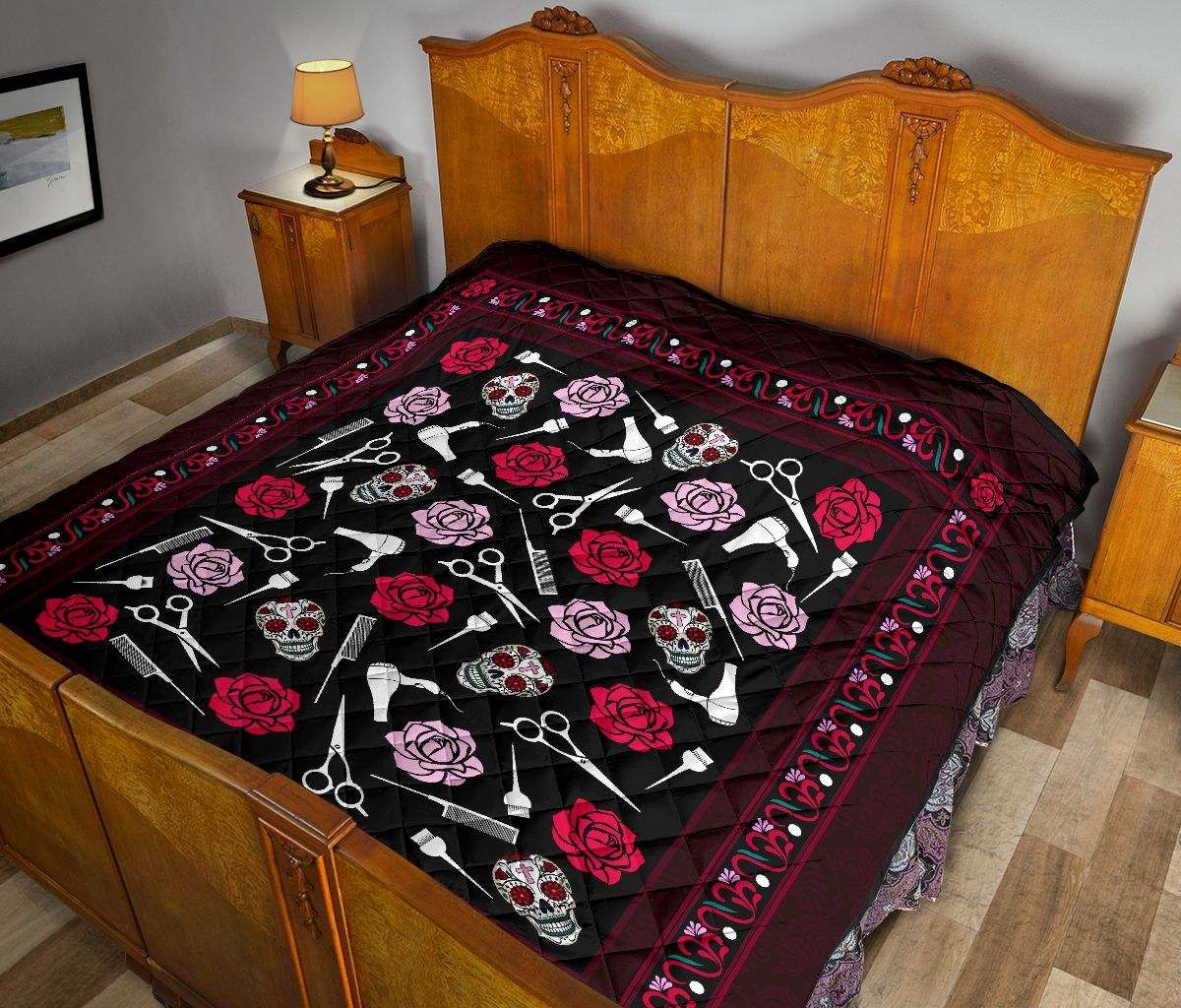 Hairstylist – Sugar Skull & Rose Premium Quilt DHC281111542DD