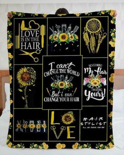 Hairstylist Sunflower Sherpa Fleece Blanket