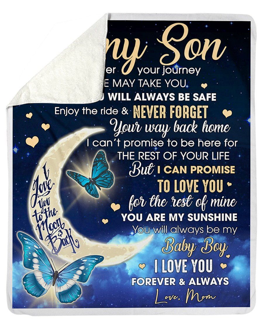 Half Moon Promise To Love U For The Rest Fleece Blanket To Son Sherpa Blanket