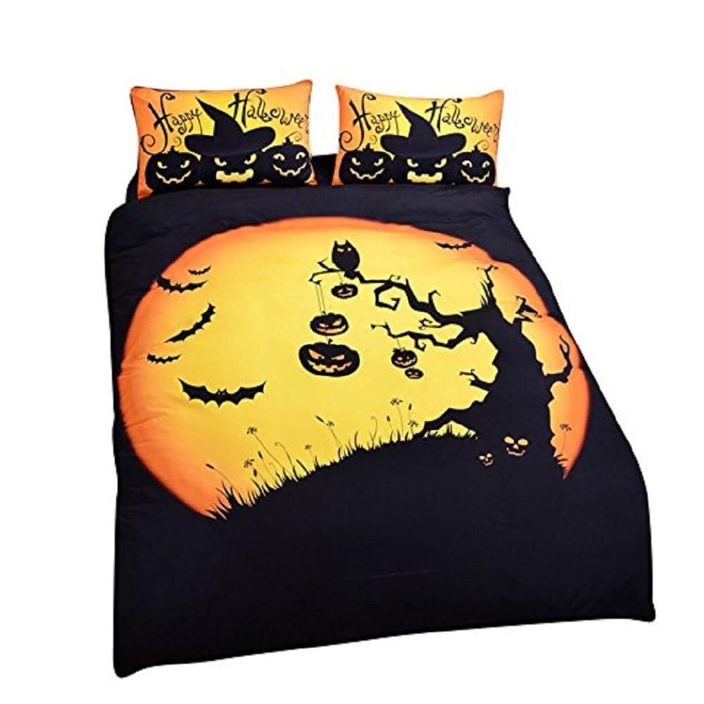 Halloween 3d Pumpkin And Bat Bedding Set