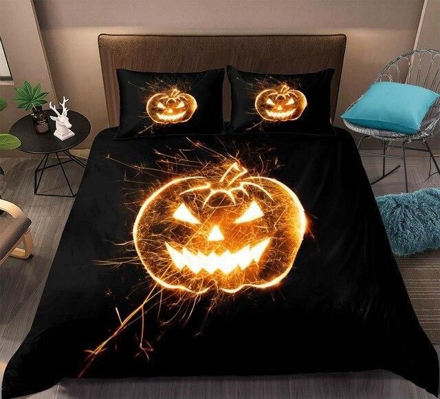 Halloween 3d Pumpkin Lantern Bedding Set