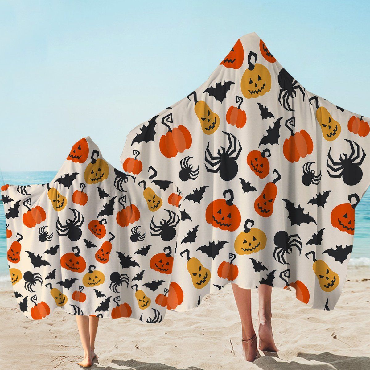 Halloween Adorned Things Collection Printed Hooded Towel