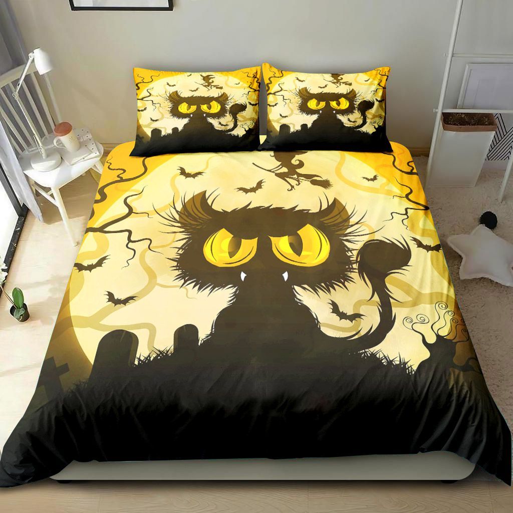 Halloween And Black Cat Bedding Set