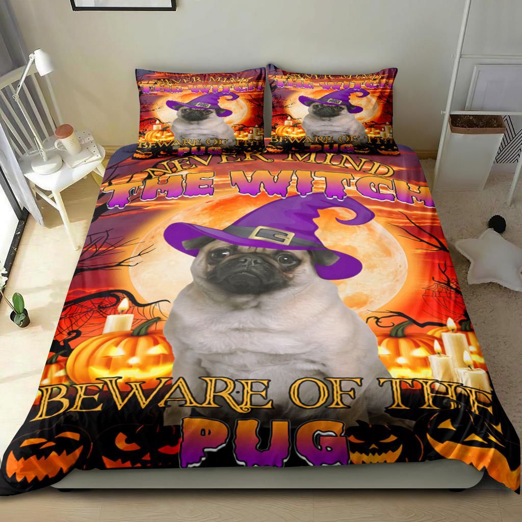 Halloween Beware Of The Pug Bedding Set