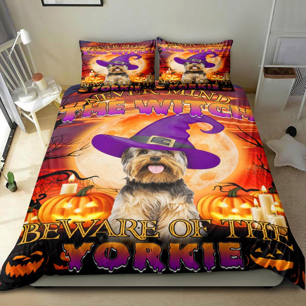 Halloween Beware Of The Yorkie Bedding Set