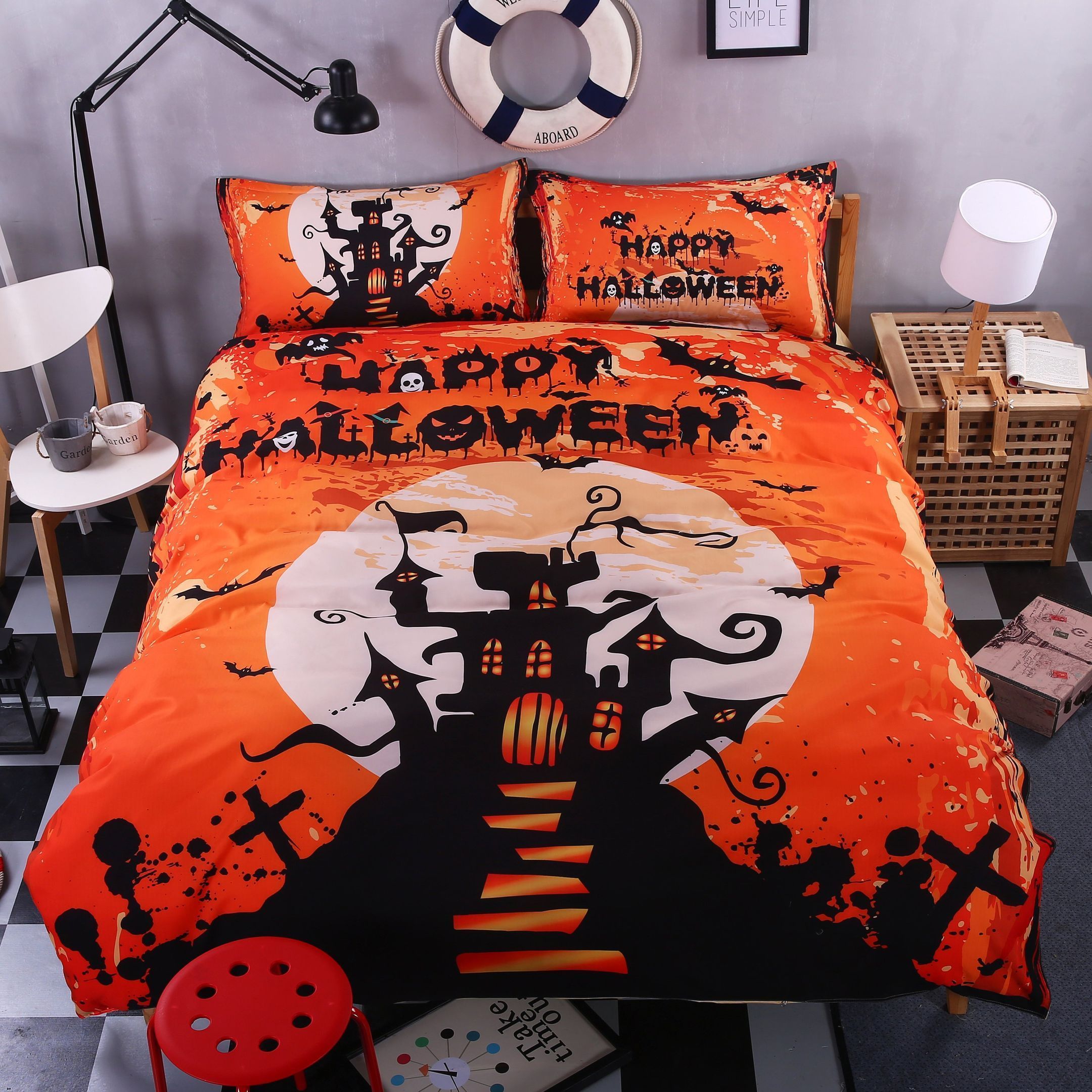 Halloween Castle Ghost Bedding Set