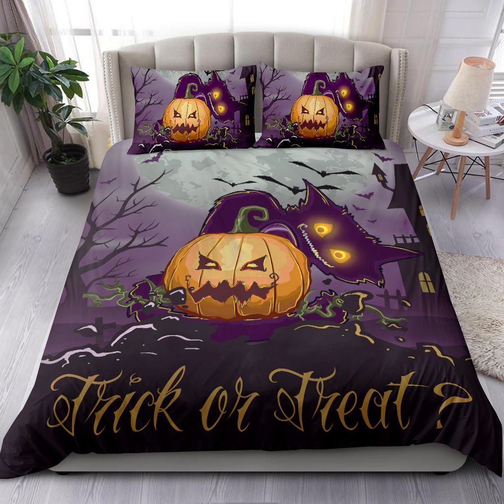 Halloween Cat Grinning Bedding Set