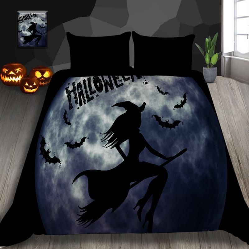 Halloween Flying Witch Bedding Set