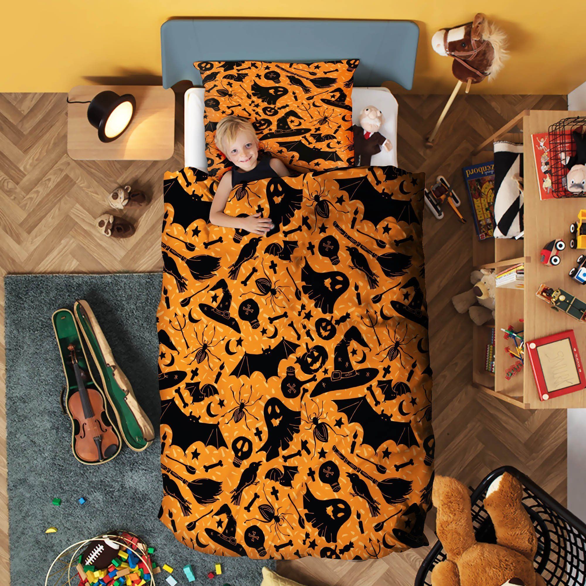 Halloween Orange Bedding Set