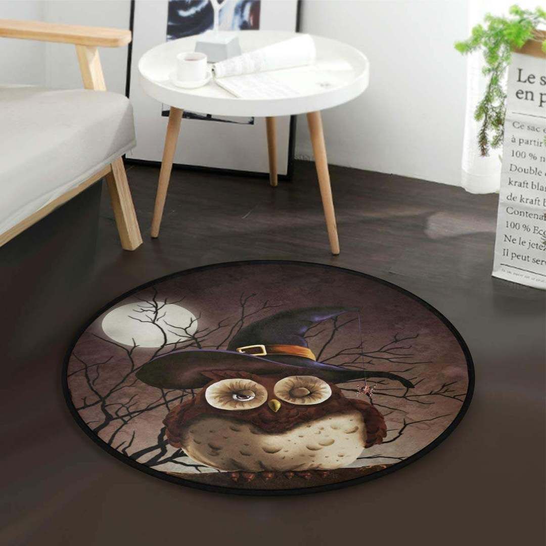 Halloween Owl Round Carpet