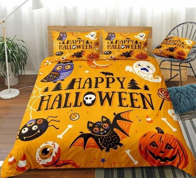 Halloween Pumpkin Bat Ghost Bedding Set