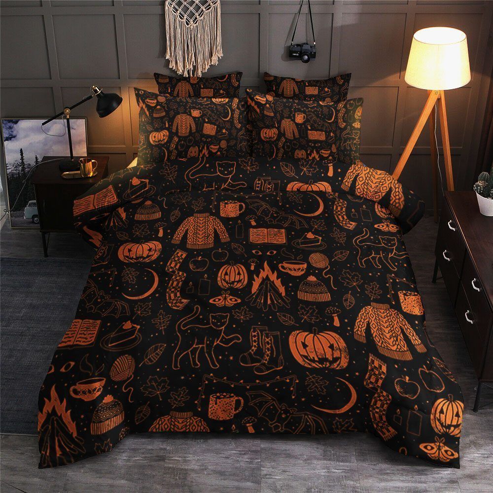 Halloween Cotton Bed Sheets Spread Comforter Bedding Set
