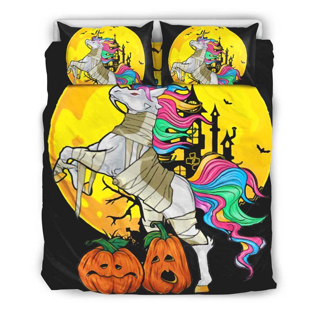 Halloween Unicorn Vintage Bedding Set