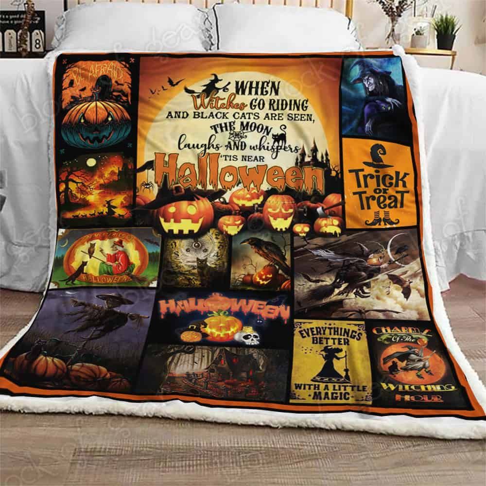 Halloween Witch Sherpa Fleece Blanket