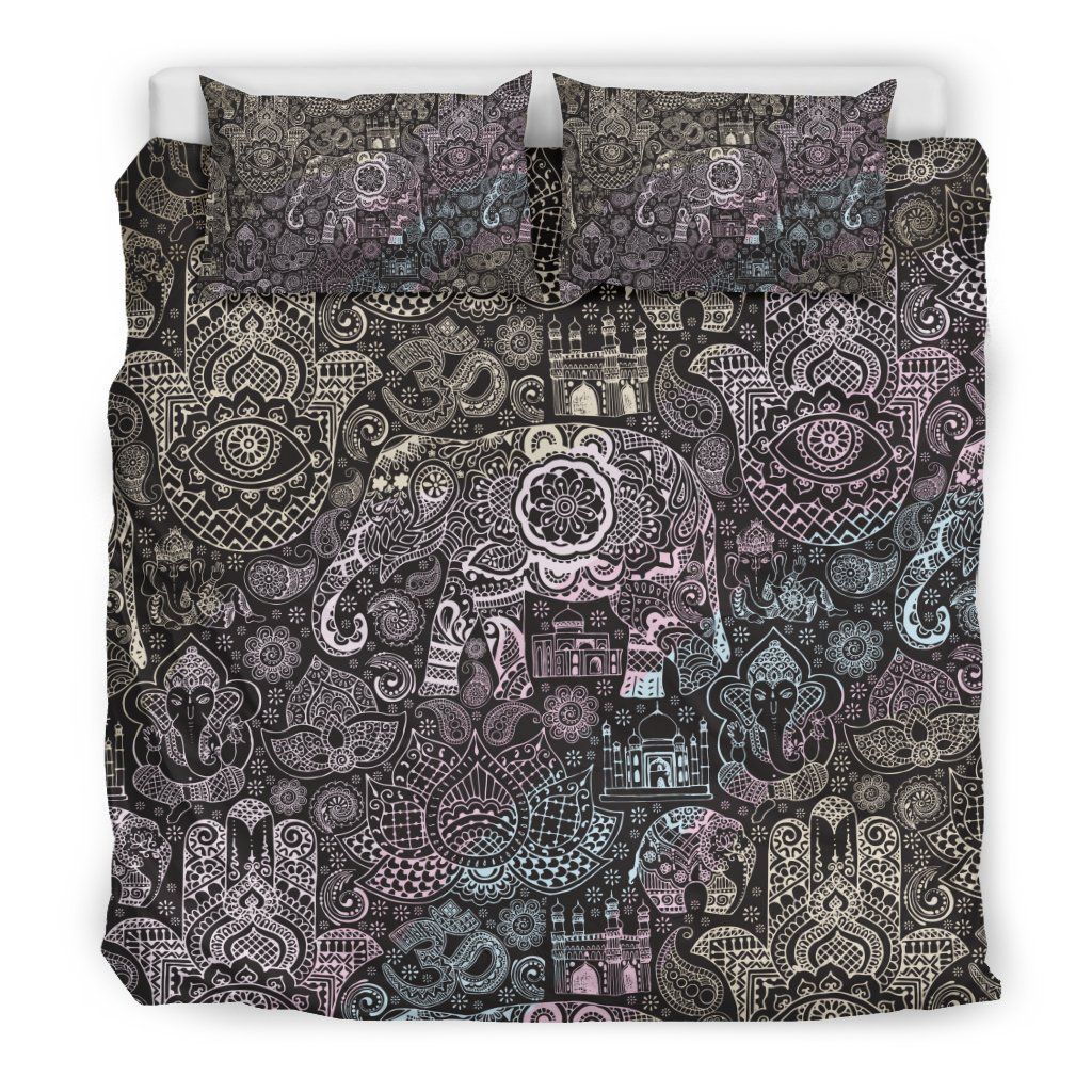 Hamsa Elephant Mandala Bedding Set