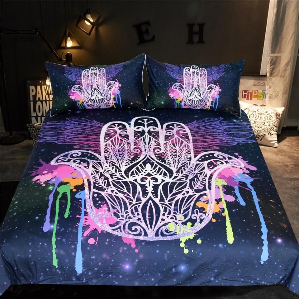Hamsa Hand Watercolor Bedding Set