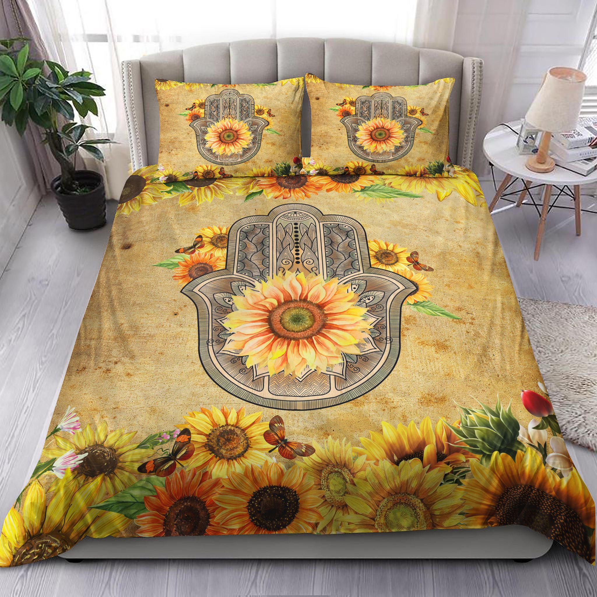 Hamsa Sunflower Beautiful Bedding Set