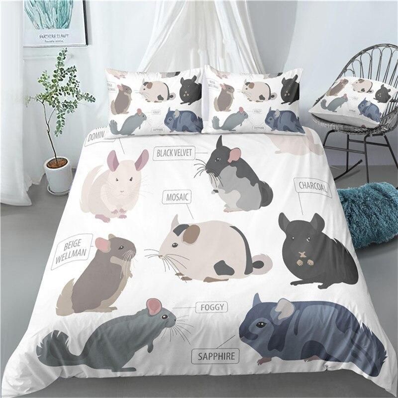 Hamster Breeds On White Bedding Set