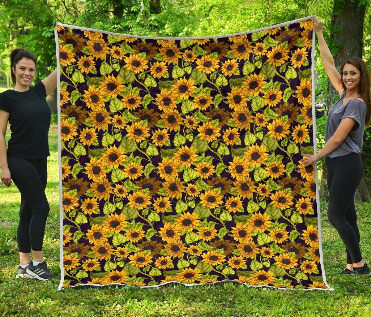 Hand Drawn Sunflower CL17100325MDQ Quilt Blanket