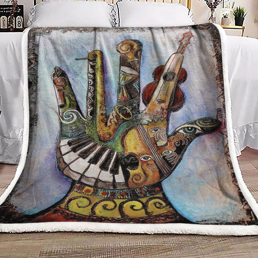 Handful Of Music Sherpa Fleece Blanket