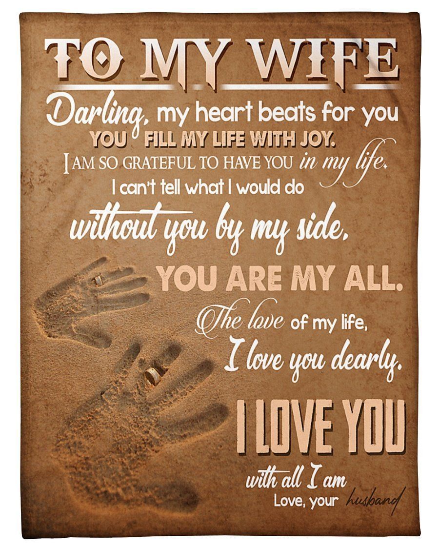 Hands In Sand To My Wife You Are My All Fleece Blanket