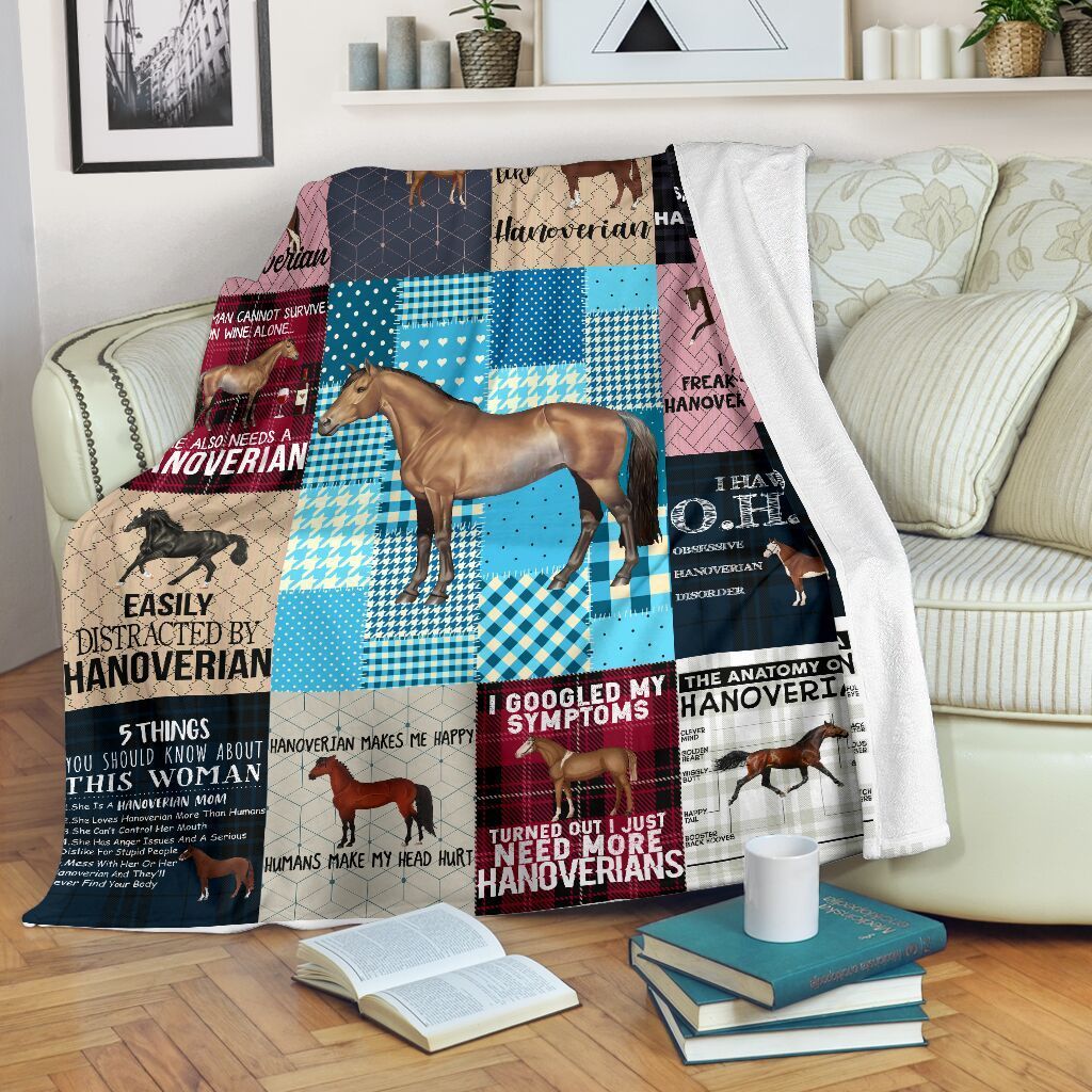 Hanoverian Horse Sherpa Fleece Blanket