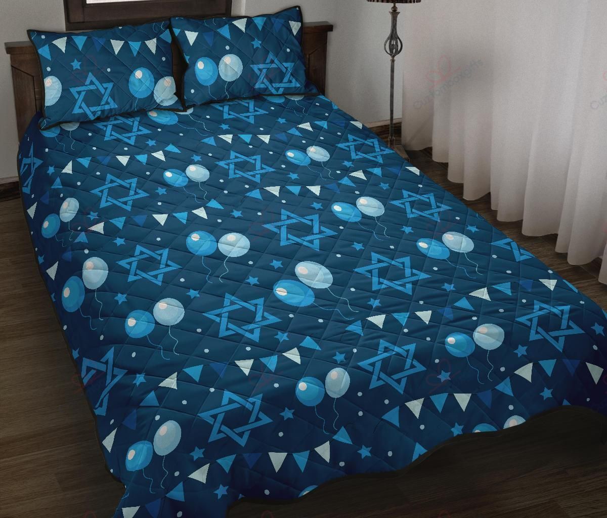 Hanukkah Balloon Party Printed Bedding Set
