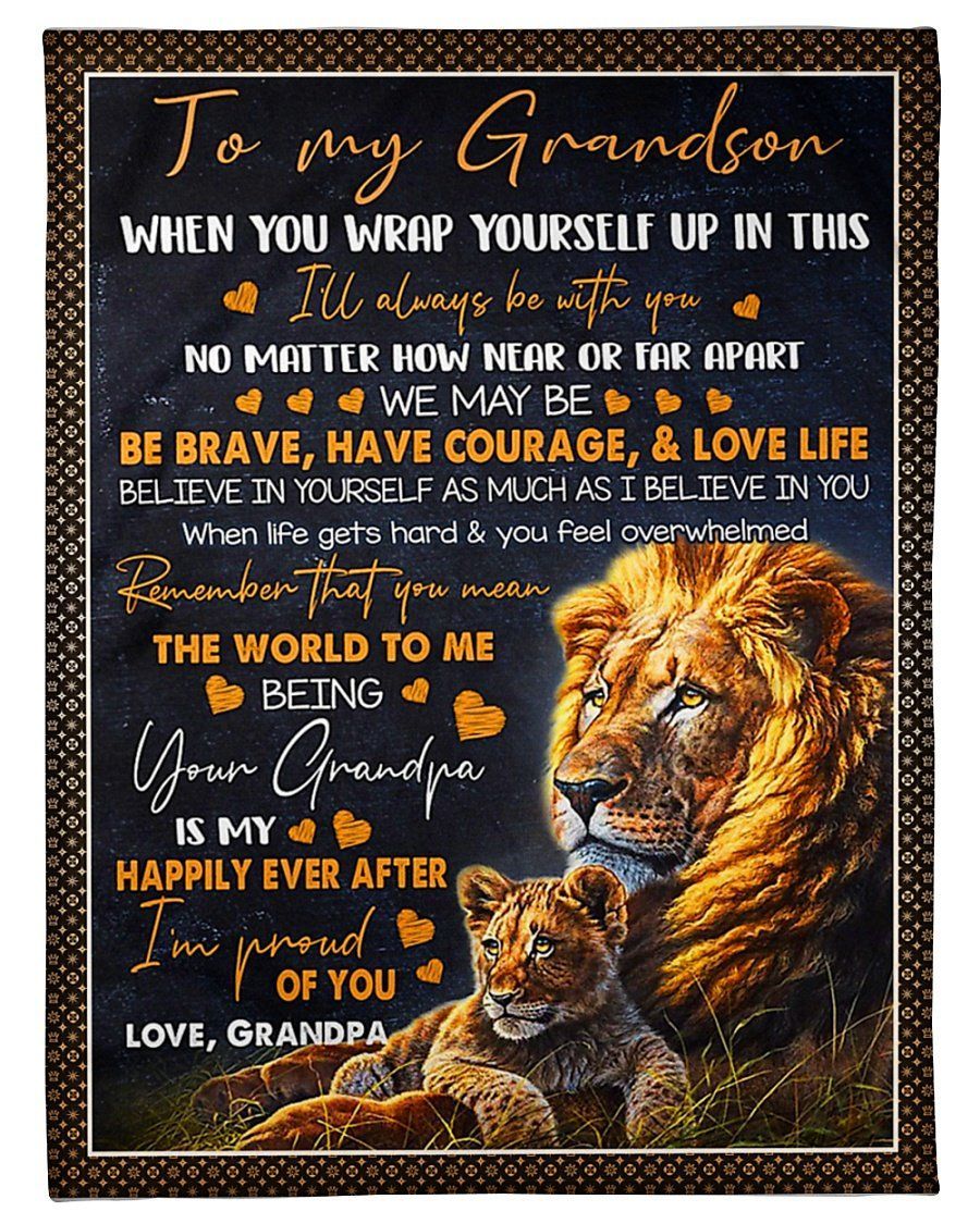 Happily Ever After Grandpa To My Grandson Fleece Blanket Fleece Blanket