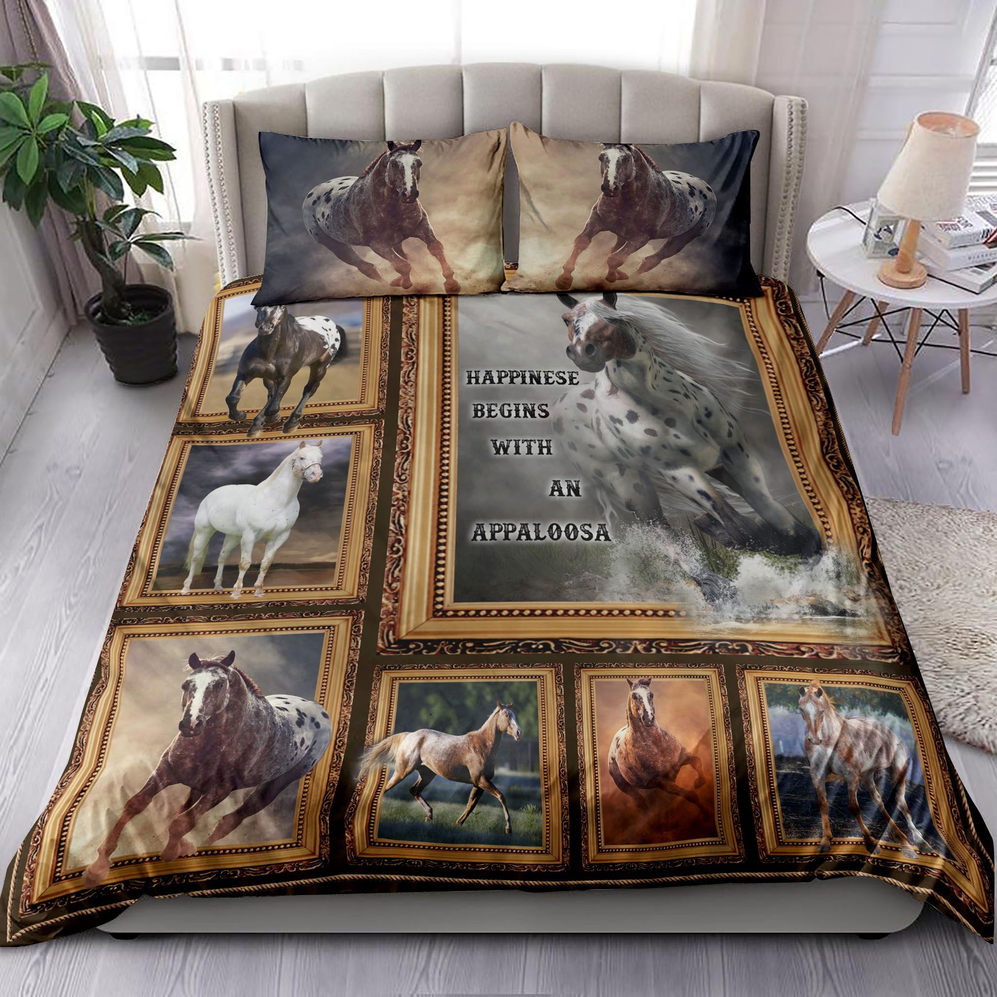 Happiness Begins With An Appaloosa Bedding Set