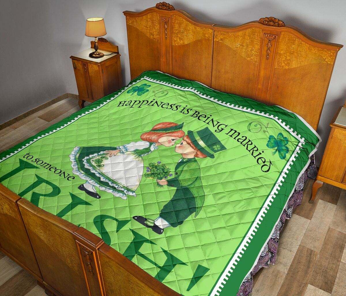 HAPPINESS IS BEING MARRIED IRISH QUILT DHC281111497DD
