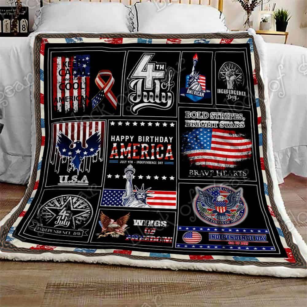 Happy 4th of July Fleece Blanket
