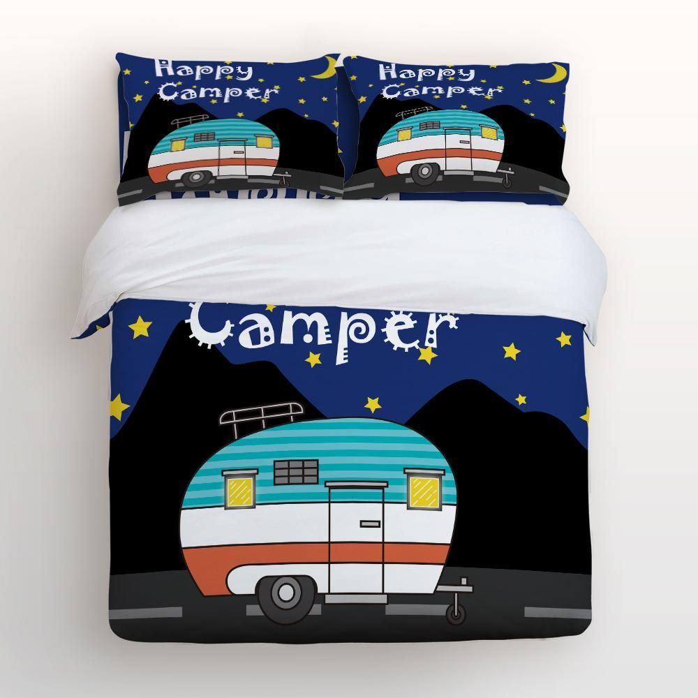 Happy Camper Camping Retro Caravan Bedding Set