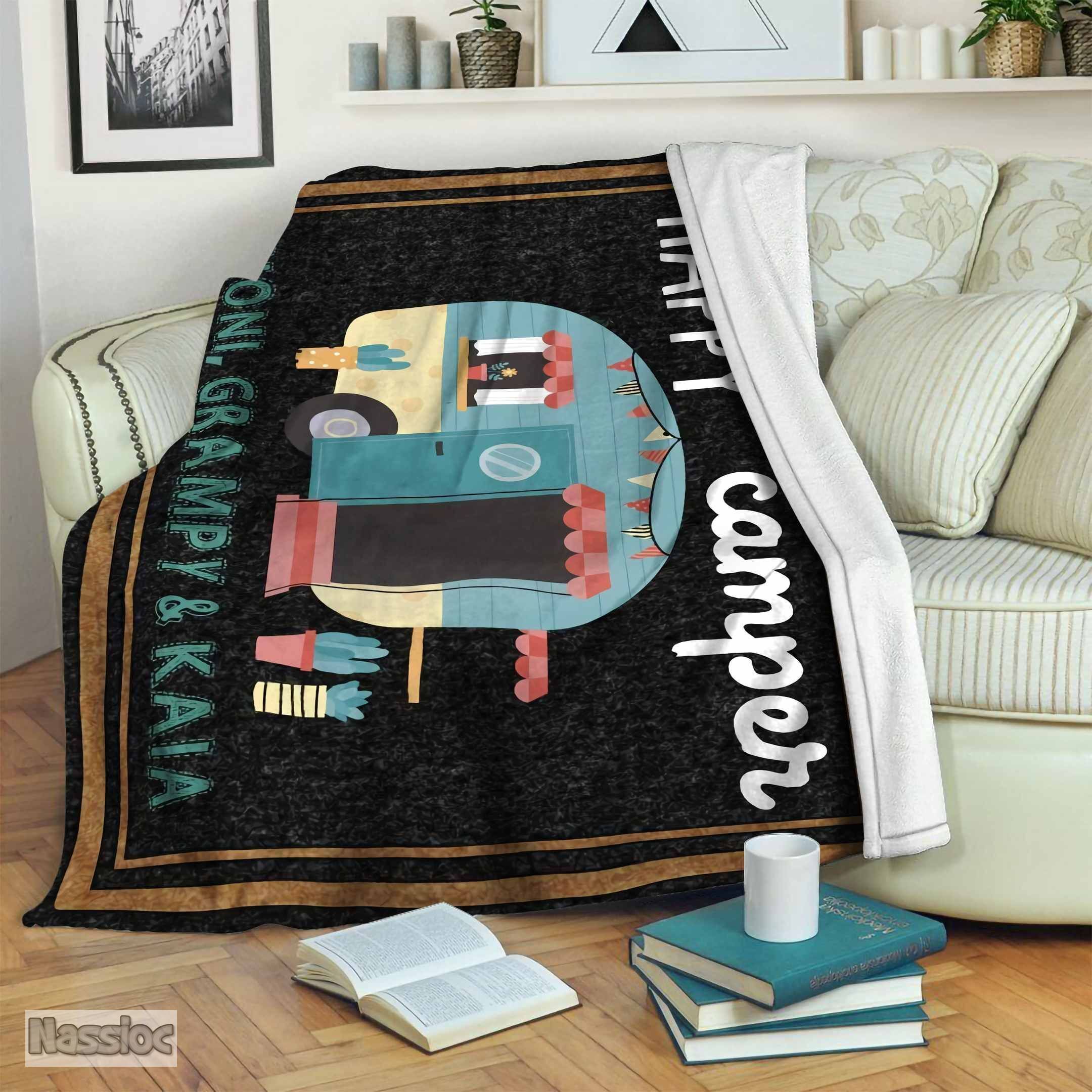 Happy Camper Fleece Blanket