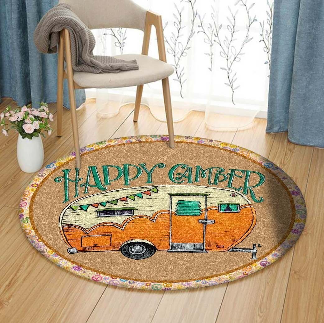 Happy Camper Round Carpet