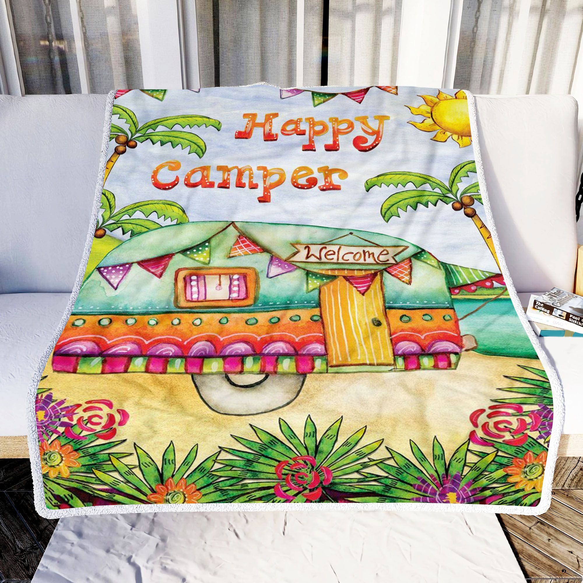 Happy Camper Fleece Blanket