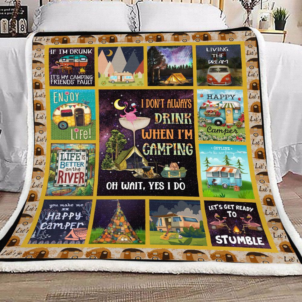 Happy Camper Fleece Blanket