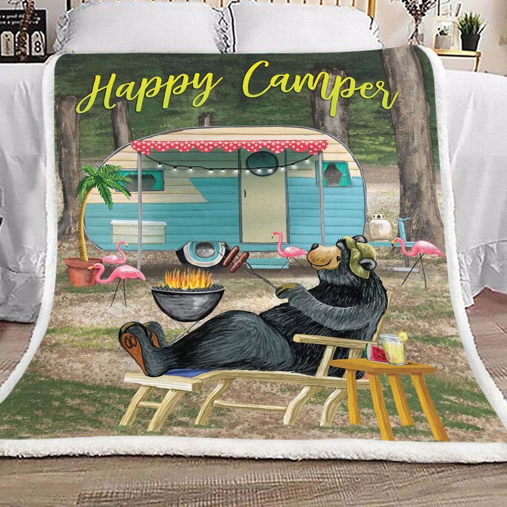 Happy Camper Fleece Blanket