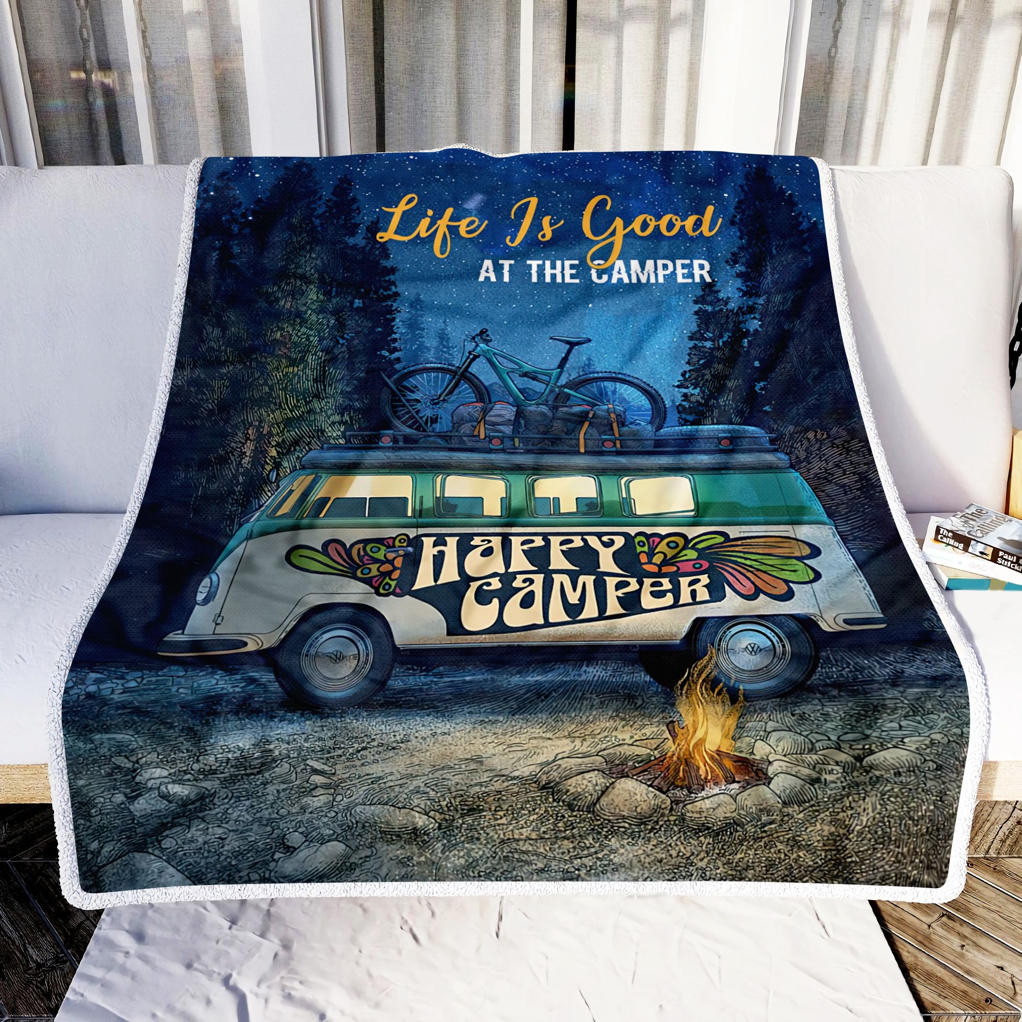 Happy Camper Fleece Blanket