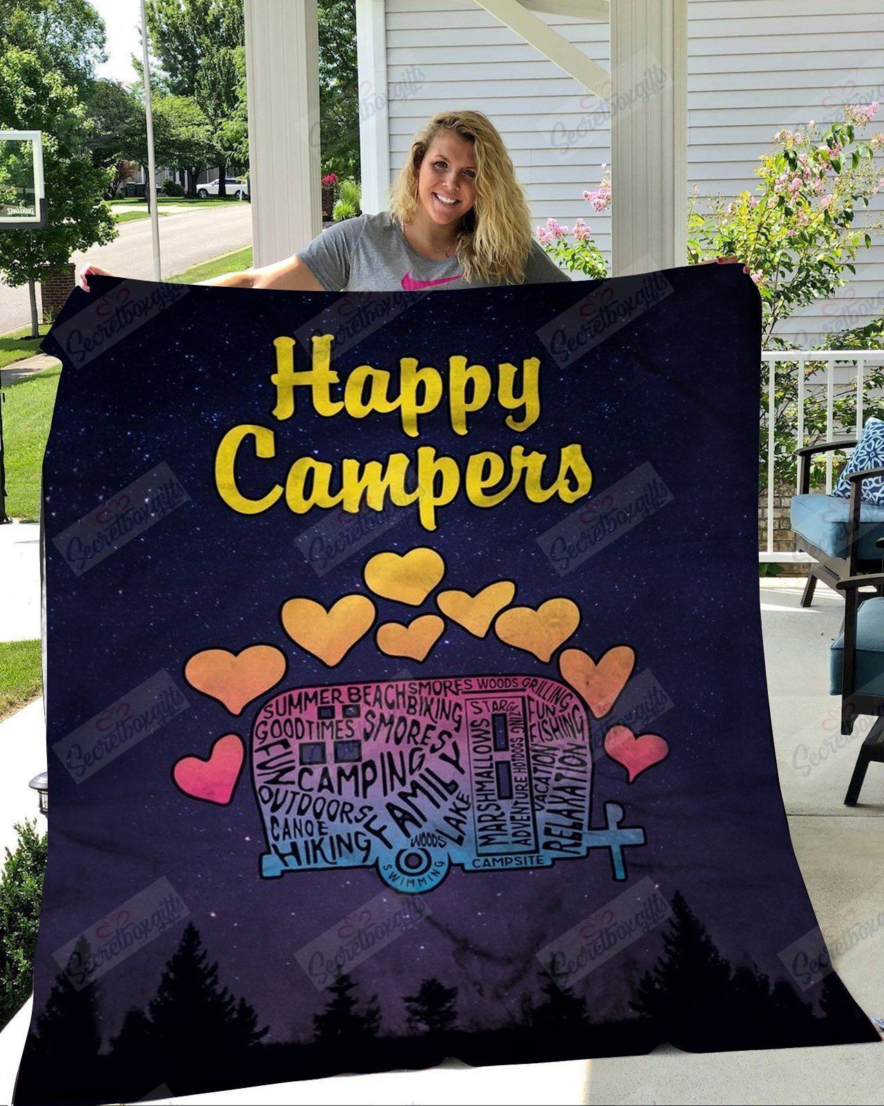 Happy Campers Fleece Blanket