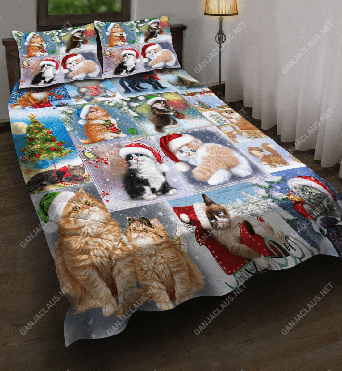 Happy Cats On Christmas Bedding Set