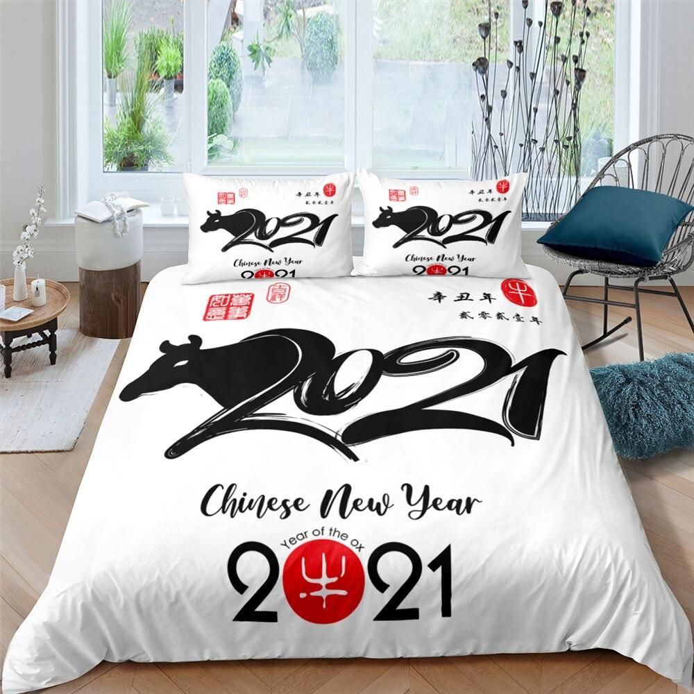 Happy Chinese New Year Of The Ox Bedding Set