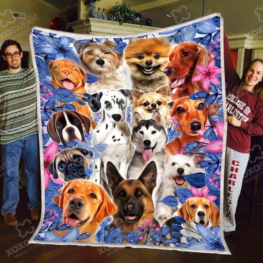 Happy Dog Sherpa Fleece Blanket