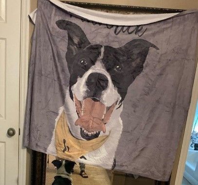 Happy Dog Sherpa Fleece Blanket