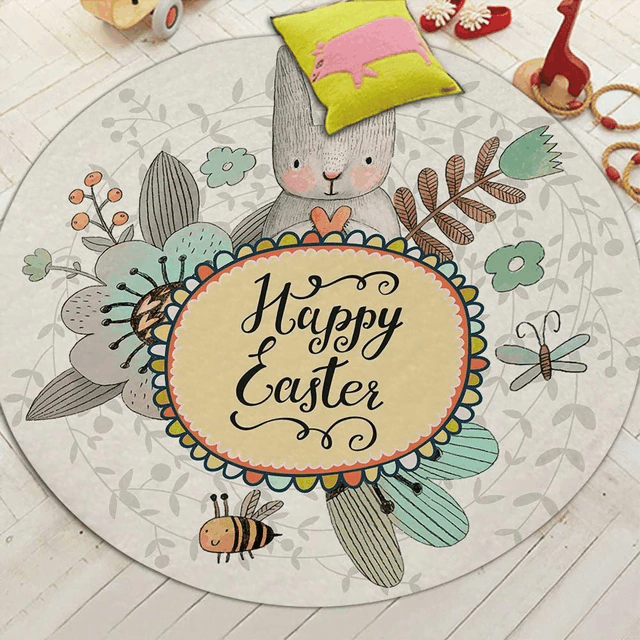 Happy Easter Round Carpet