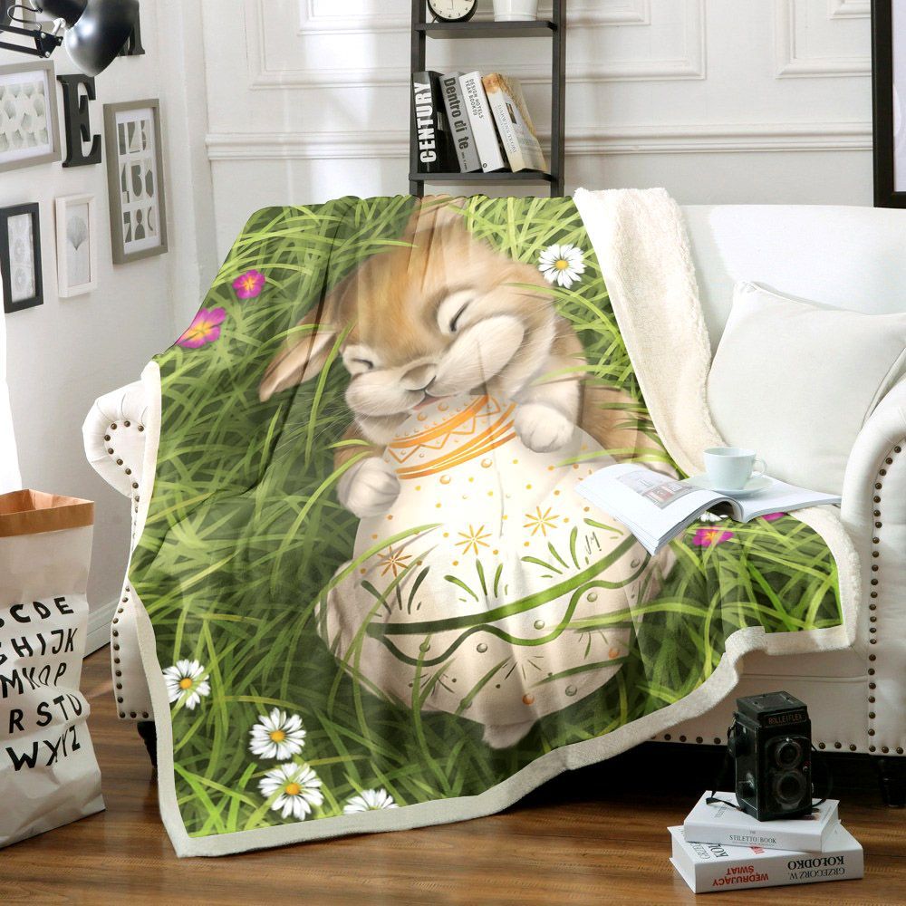 Happy Easter Sherpa Fleece Blanket