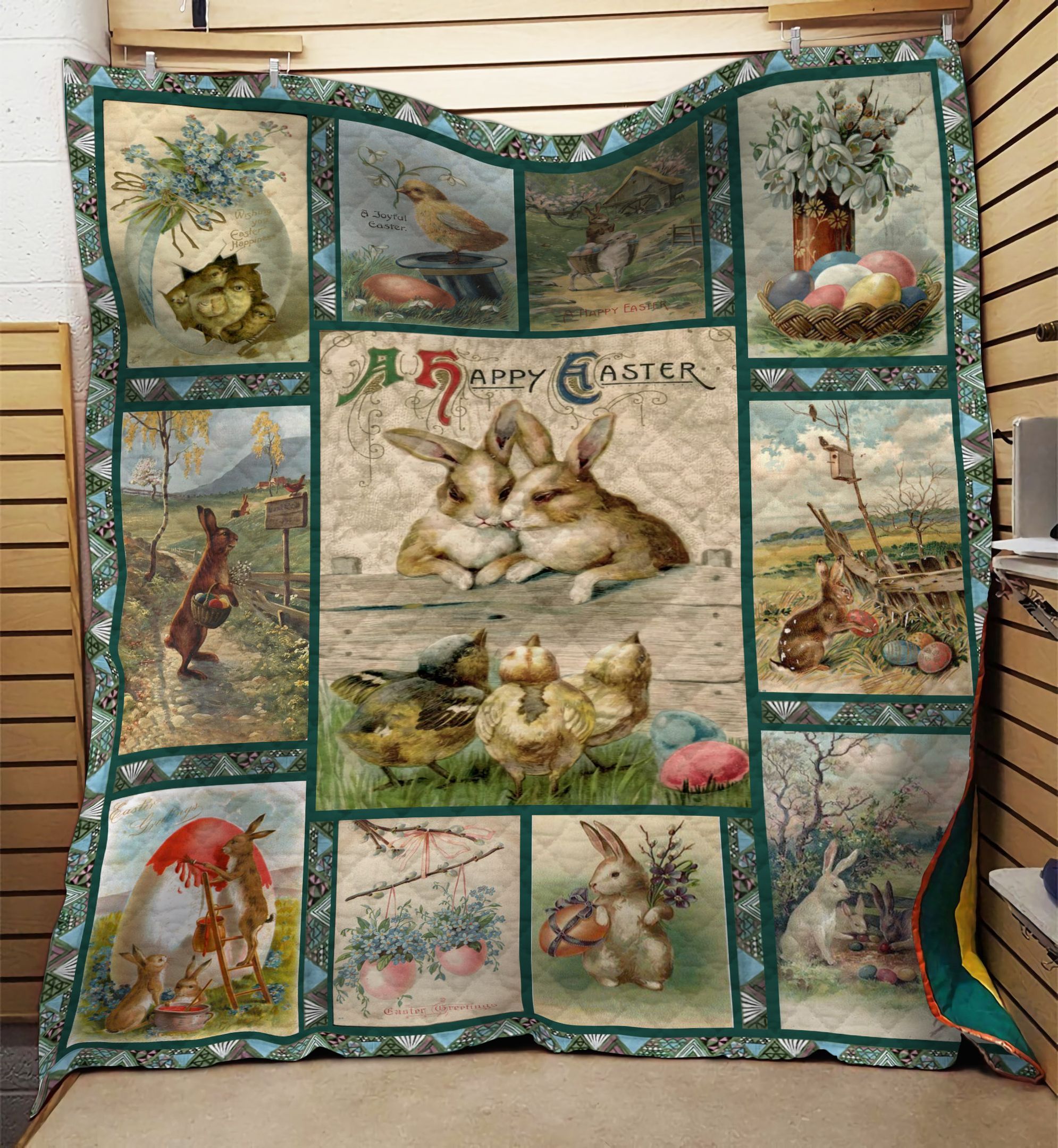 Happy Easter Vintage GS-NT1102PH Quilt Blanket