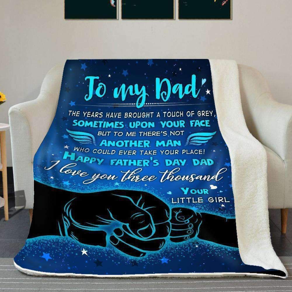 Happy Father Is Day Dad Sherpa Fleece Blanket