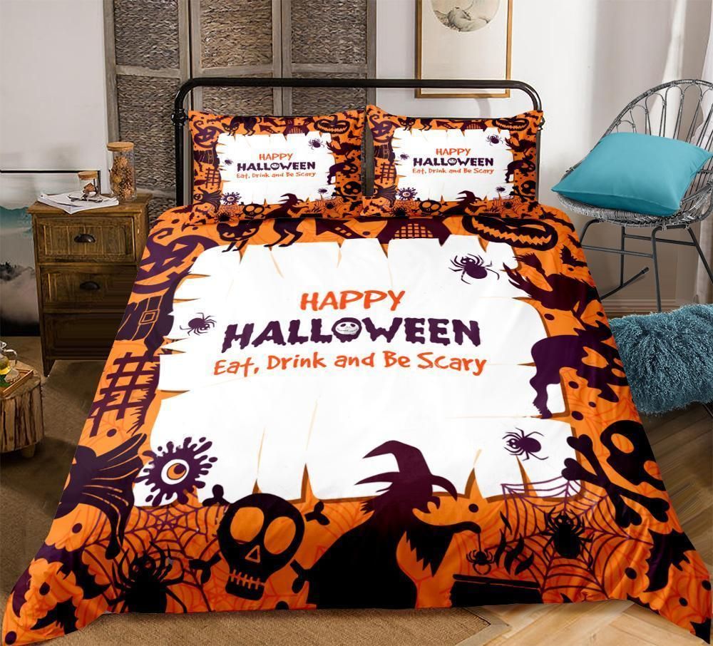 Happy Halloween Eat Drink And Be Scary Bedding Set