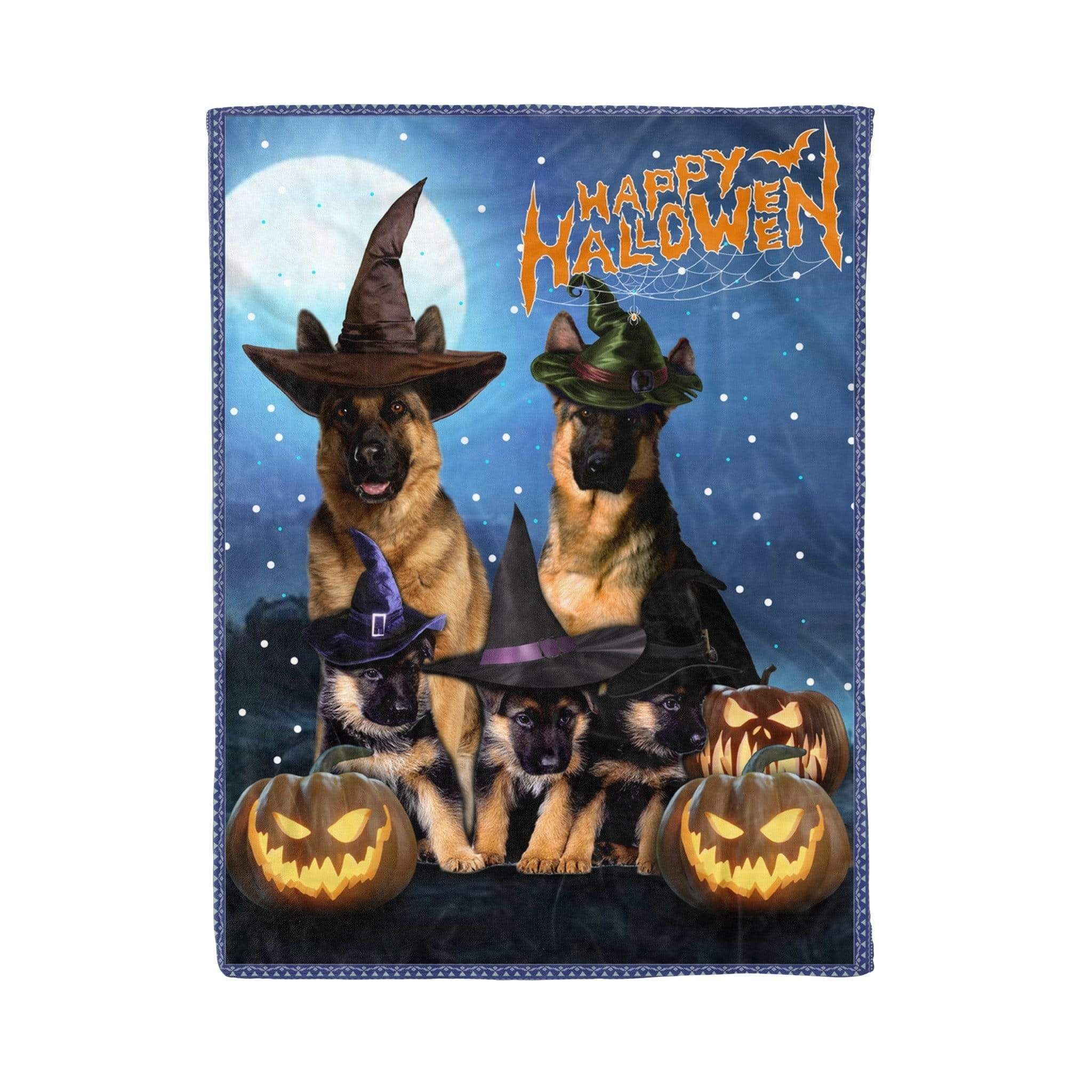 Happy Halloween German Shepherd Dogs Fleece Blanket Gift